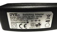 DVE 12V 1A Modem ve Arduino Uyumlu Plastik Kasa Priz Tipi Adaptör DSA-12PFA-09 FEU