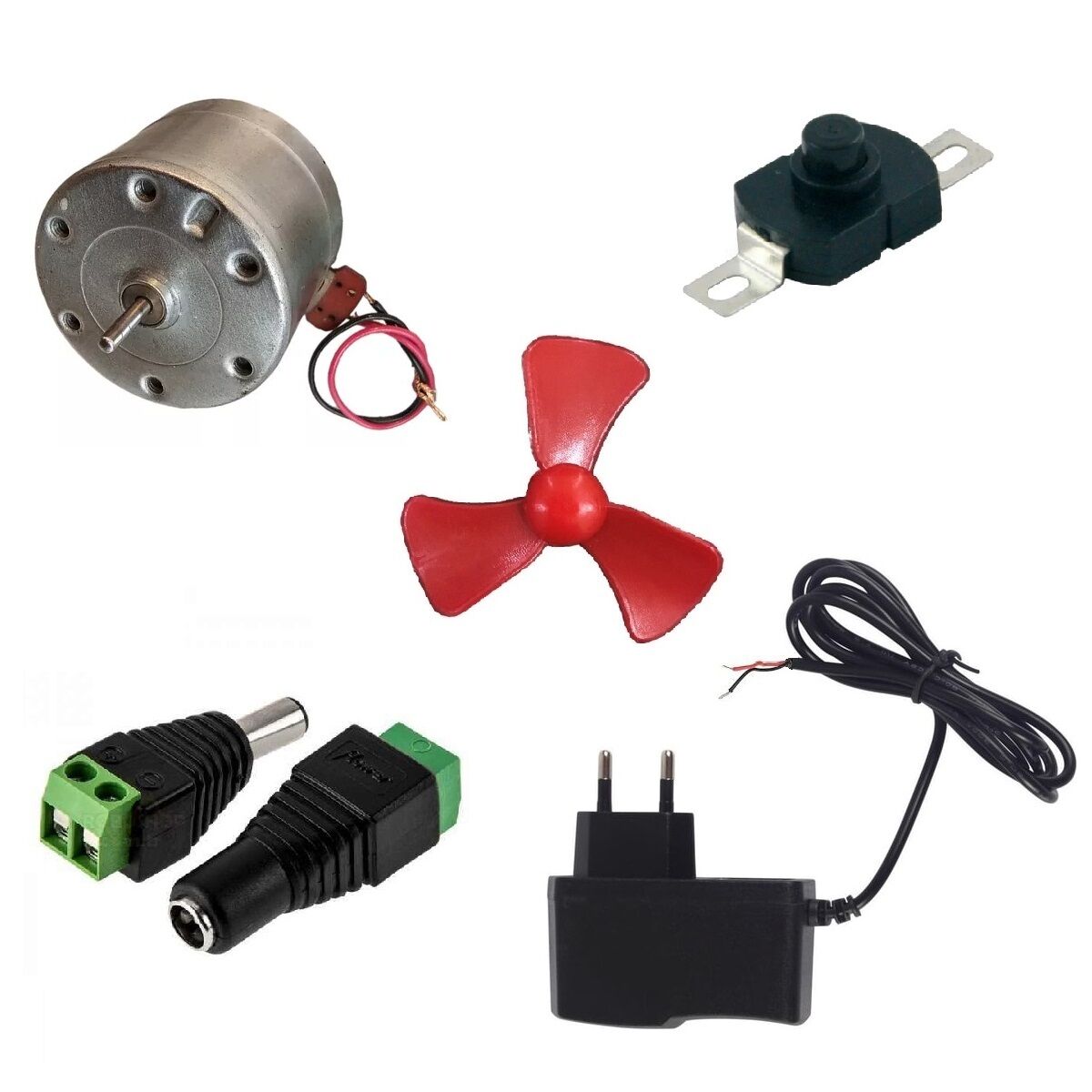 Adaptörlü Anahtarlı Soketli Basit Motor Deney Seti - Öğrenci Elektrik Devresi