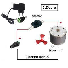 Kutulu 4 in 1 Basit Motor Deney Seti (4 Devre) - Öğrenci Elektrik Devresi