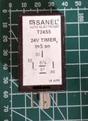 Sanel 24V 5 Saniye Silecek Zaman Rölesi 5 Uçlu T24S5