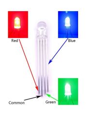 RGB Led 5mm Ortak Katot 4 Pin