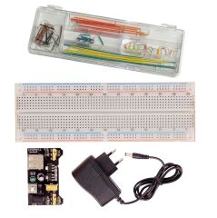 Kutulu Breadboard Power Jumper Adaptörlü Elektronik Deney Seti