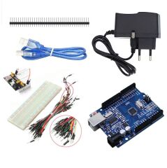 Robotik Kodlama Arduino Temel Seviye Elektronik Başlangıç Seti - Kutulu MB-102 Breadboard Güç Kartı ve Adaptörlü