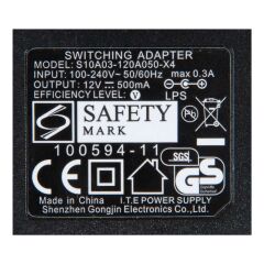 Safety 12V 0.5A Modem ve Arduino Uyumlu Plastik Kasa Priz Tipi Adaptör S10A03-120A050-X4