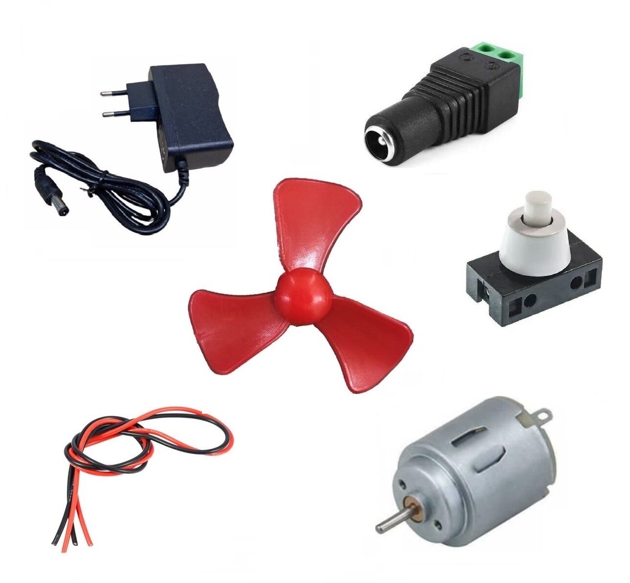 Adaptörlü Motor Pervane Anahtar Klemens Soketli Elektrik Deney Seti - Öğrenci Elektrik Devresi