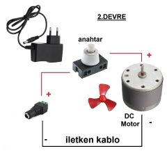 Kutulu 3 in 1 Basit Motor Deney Seti (3 Devre) - Öğrenci Elektrik Devresi