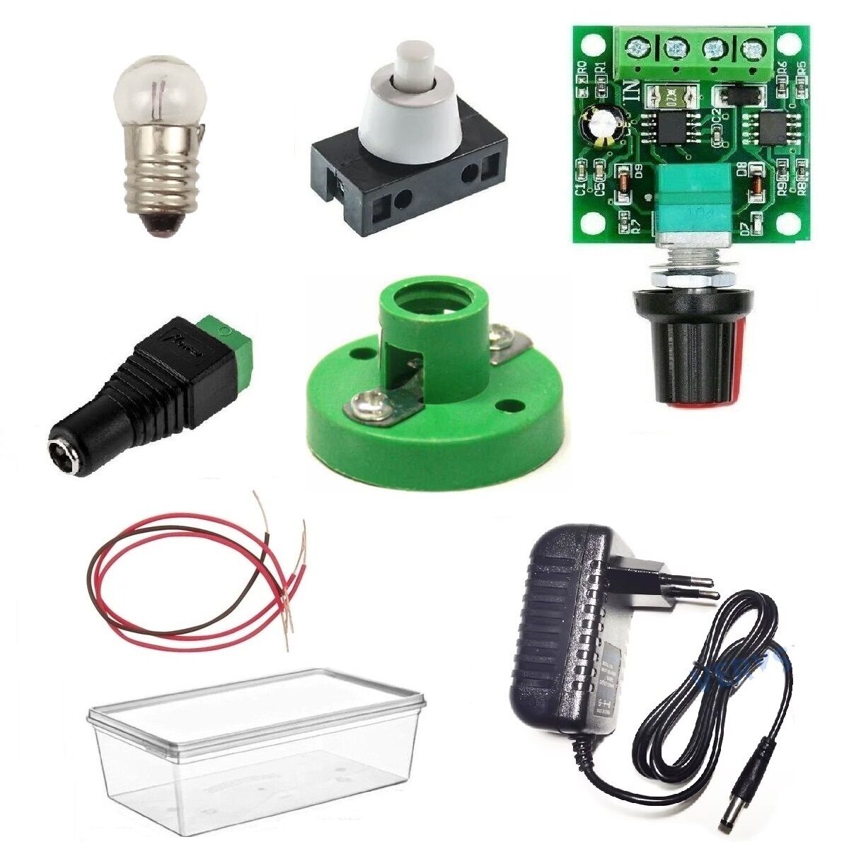 Kutulu 3 in 1 Basit Lamba ve Dimmer Deney Seti (3 Devre) - Öğrenci Elektrik Devresi