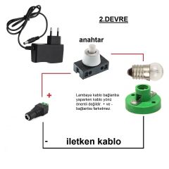 Kutulu 3 in 1 Basit Lamba ve Dimmer Deney Seti (3 Devre) - Öğrenci Elektrik Devresi
