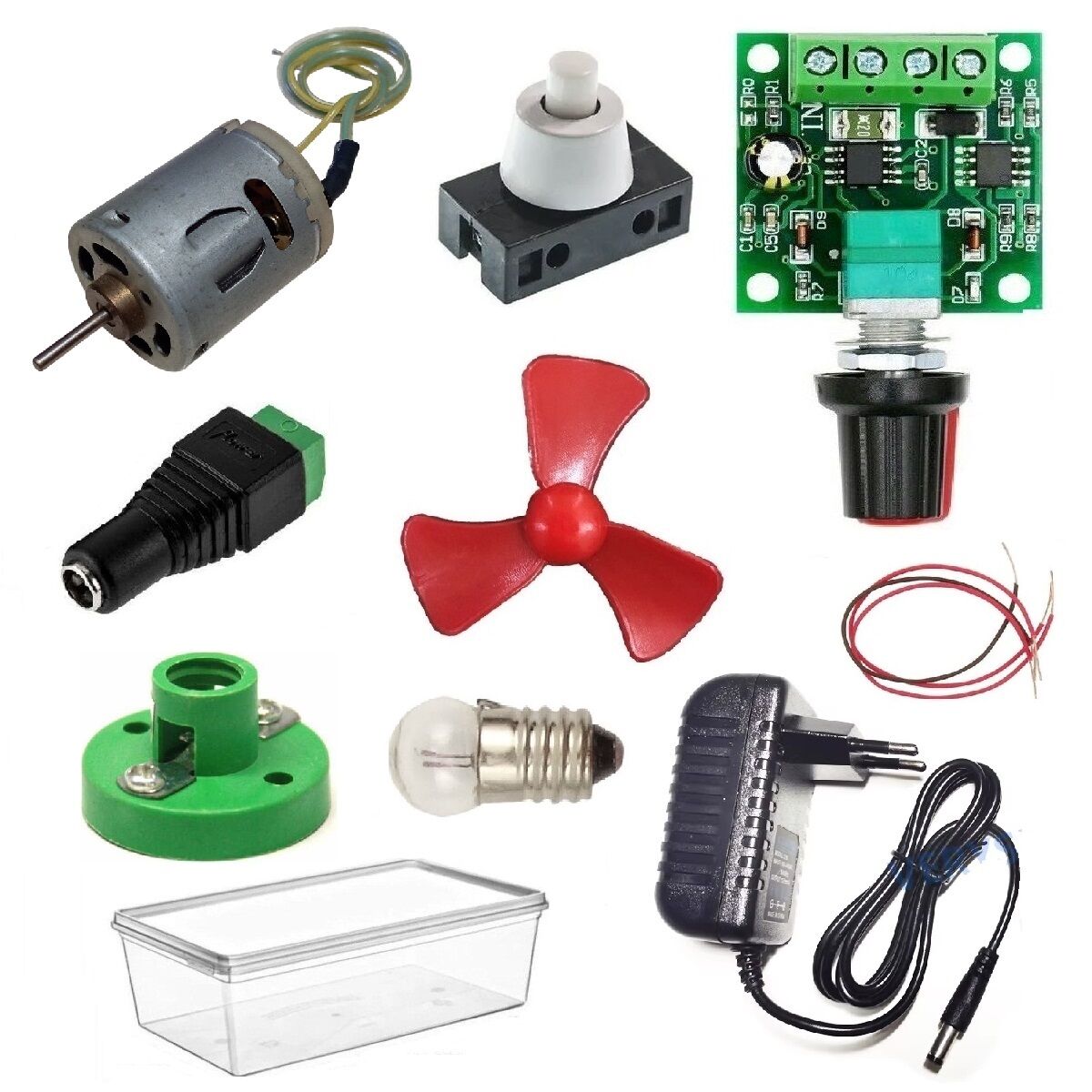 Kutulu 6 in 1 Motor ve Lamba Deney Seti (6 Devre) - Öğrenci Elektrik Devresi