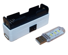 Mini Powerbank Tek Hücreli 18650 Li-Ion 3.7V Pil Type-C ile Şarj ve Mini USB Led Lamba