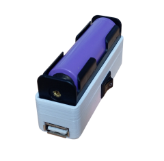 Mini Powerbank Tek Hücreli 18650 Li-Ion 3.7V Pil Type-C ile Şarj ve Mini USB Led Lamba