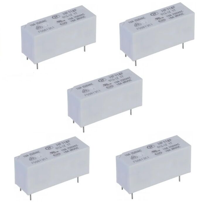 Hongfa HF118F 012-1Z1T 12V 10A 1C 5 Pin Minyatür Pcb Güç Rölesi - 5 Adet