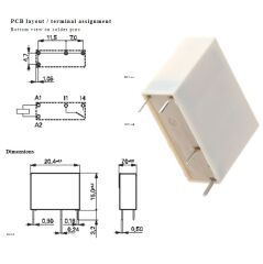 Schrack PCJ-112D3MH-WG OEG 12V 5A 4 Pin Minyatür Pcb Güç Rölesi - 5 Adet