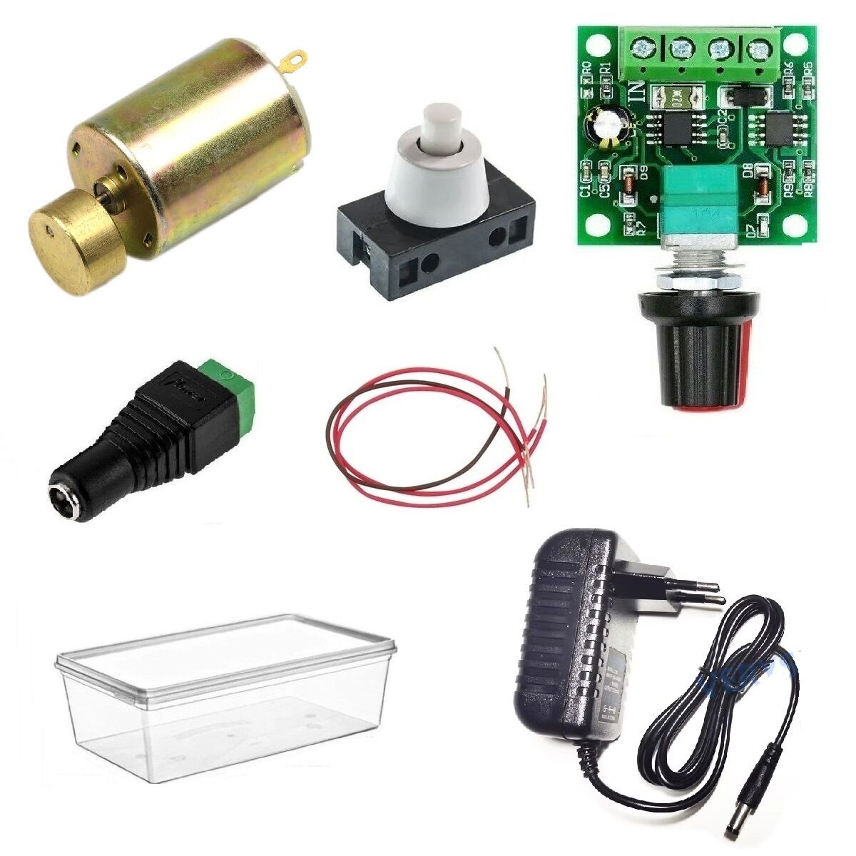 Kutulu 3 in 1 Titreşim Motoru Hız Kontrol Deney Seti (3 Devre) - Öğrenci Elektrik Devresi