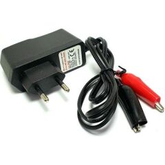 6W DC 12V 500mA Priz Tipi Akü Şarj Adaptörü Akü Takviye Cihazı Krokodilli