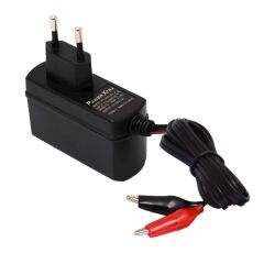 6W DC 12V 500mA Priz Tipi Akü Şarj Adaptörü Akü Takviye Cihazı Krokodilli