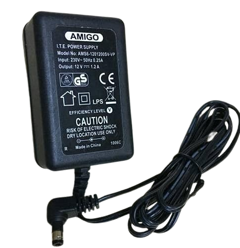 Amigo 12V 1.2A Modem ve Arduino Uyumlu Plastik Kasa Priz Tipi Adaptör AMS56-1201200SV-VP