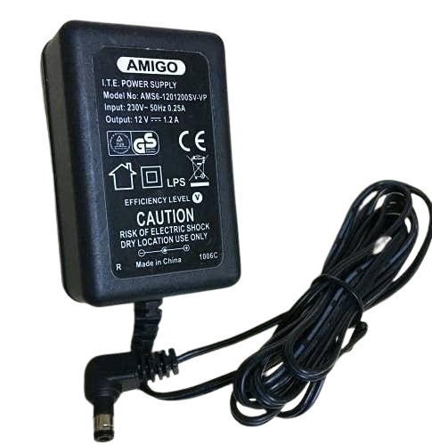 Amigo 12V 1.2A Modem ve Arduino Uyumlu Plastik Kasa Priz Tipi Adaptör AMS56-1201200SV-VP