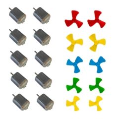 10 Adet Öğrenci Elektrik DC 3V Deney Motoru  ve 10 Adet Deney Motoru Pervanesi