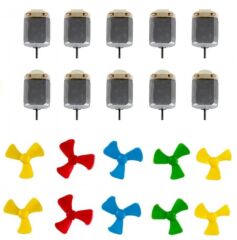 10 Adet Öğrenci Elektrik DC 3V Deney Motoru  ve 10 Adet Deney Motoru Pervanesi