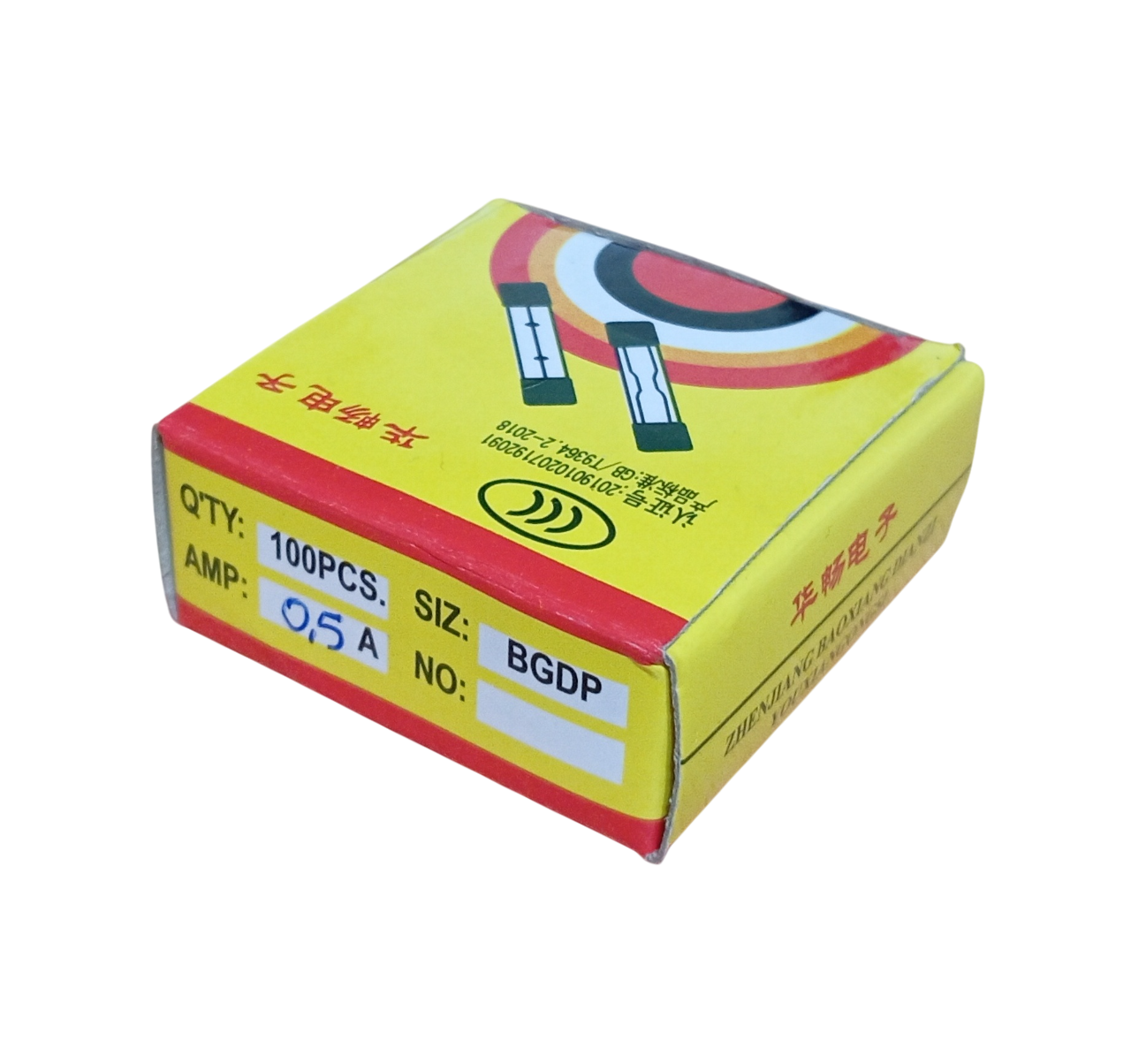 0.5A Küçük Cam Sigorta 5x20mm 0.5 Amper 100 Adet