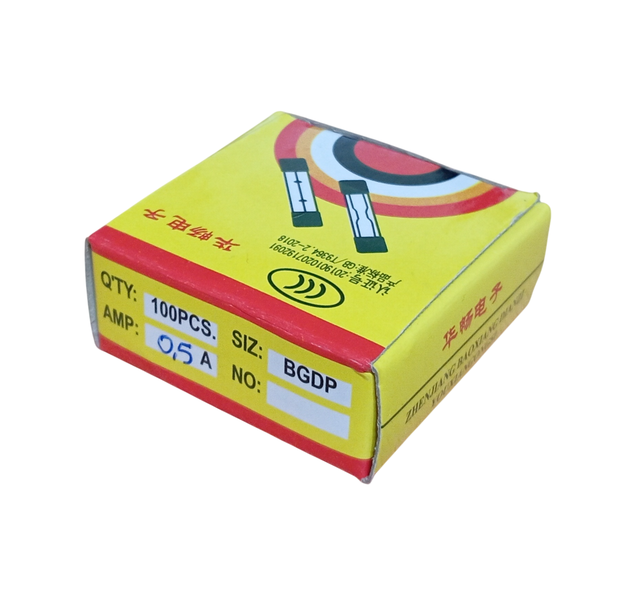 0.5A Küçük Cam Sigorta 5x20mm 0.5 Amper 100 Adet
