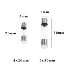 0.5A Küçük Cam Sigorta 5x20mm 0.5 Amper 100 Adet