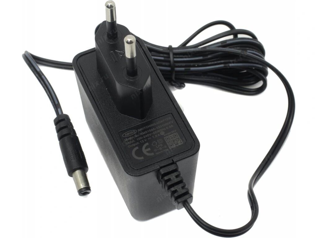 Amigo 12V 1A Modem ve Arduino Uyumlu Plastik Kasa Priz Tipi Adaptör AMS159A-1201000FV