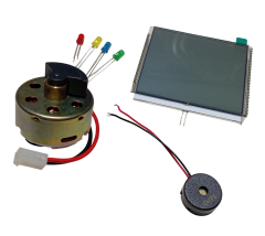 Elektrik Üreten Dinamo Motor (Parmak ile çevrilebilen) Led, Panel ve Buzzer Çalıştıran Hobi Deney Seti