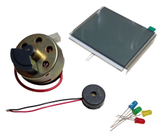 Elektrik Üreten Dinamo Motor (Parmak ile çevrilebilen) Led, Panel ve Buzzer Çalıştıran Hobi Deney Seti