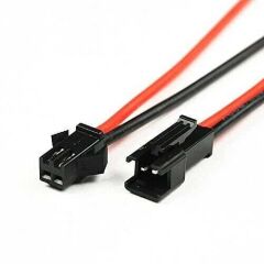 JST SM 2 Pinli 20cm Kablolu Konnektör Seti  22AWG Erkek-Dişi Takım Kablo Soketi