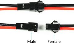 JST SM 2 Pinli 20cm Kablolu Konnektör Seti  22AWG Erkek-Dişi Takım Kablo Soketi