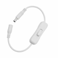 Anahtarlı DC Adaptör Güç Bağlantı Uzatma Kablosu 20cm Beyaz