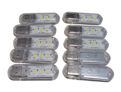 10 Adet Taşınabilir Mini USB Led Lamba Işık Gece Okuma Lambası Kamp Stick Led