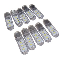 10 Adet Taşınabilir Mini USB Led Lamba Işık Gece Okuma Lambası Kamp Stick Led