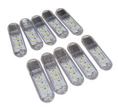 10 Adet Taşınabilir Mini USB Led Lamba Işık Gece Okuma Lambası Kamp Stick Led