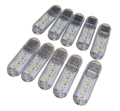 10 Adet Taşınabilir Mini USB Led Lamba Işık Gece Okuma Lambası Kamp Stick Led