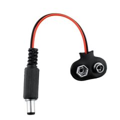 9V Pil Barrel Dönüştürücü Güç Kablo Jaklı Pil Başlığı - T Type