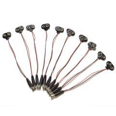 10 Adet 9V Pil Barrel Dönüştürücü Güç Kablo Jaklı Pil Başlığı - T Type