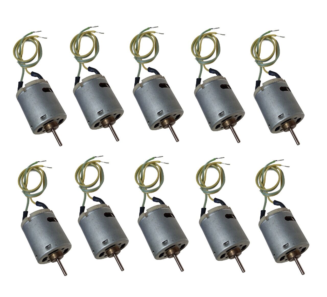 10 Adet 30cm Kablo Lehimli 12V DC Motor Hobi Oyuncak Elektrik Deney Motoru