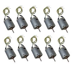 10 Adet 30cm Kablo Lehimli 12V DC Motor Hobi Oyuncak Elektrik Deney Motoru