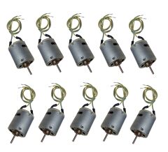 10 Adet 30cm Kablo Lehimli 12V DC Motor Hobi Oyuncak Elektrik Deney Motoru