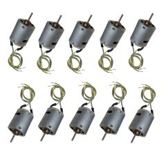 10 Adet 30cm Kablo Lehimli 12V DC Motor Hobi Oyuncak Elektrik Deney Motoru