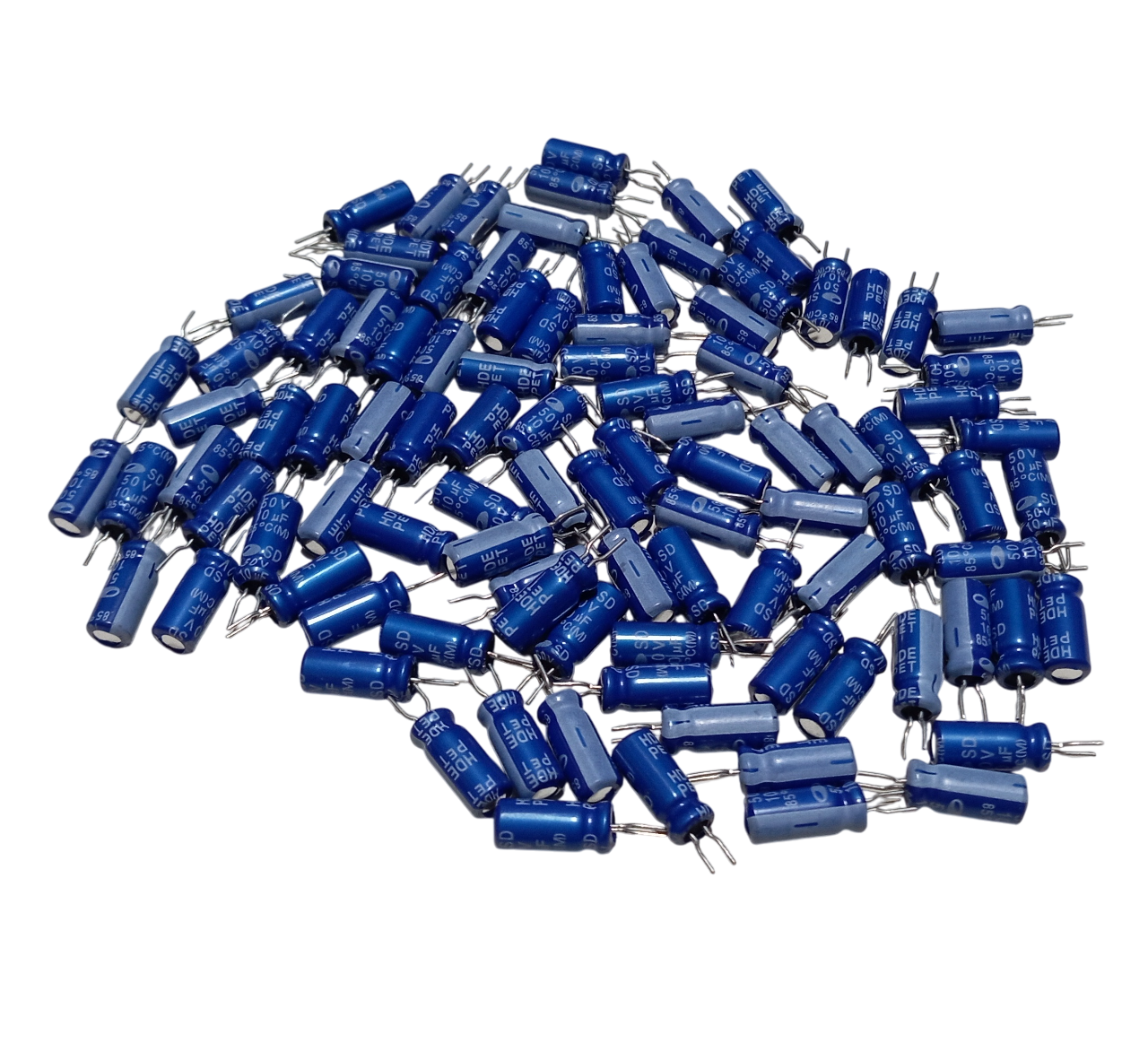 100 Adet 10uF 50V Elektrolitik Kondansatör 5x11mm - Kısa Bacaklı