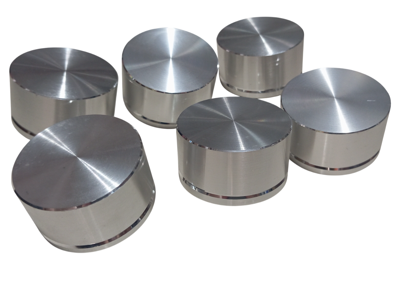 6 Adet Alüminyum Ses Kontrol Pot Başlığı 44x24mm Gümüş 6mm D Tip ve Tırtıl Mile Uygun