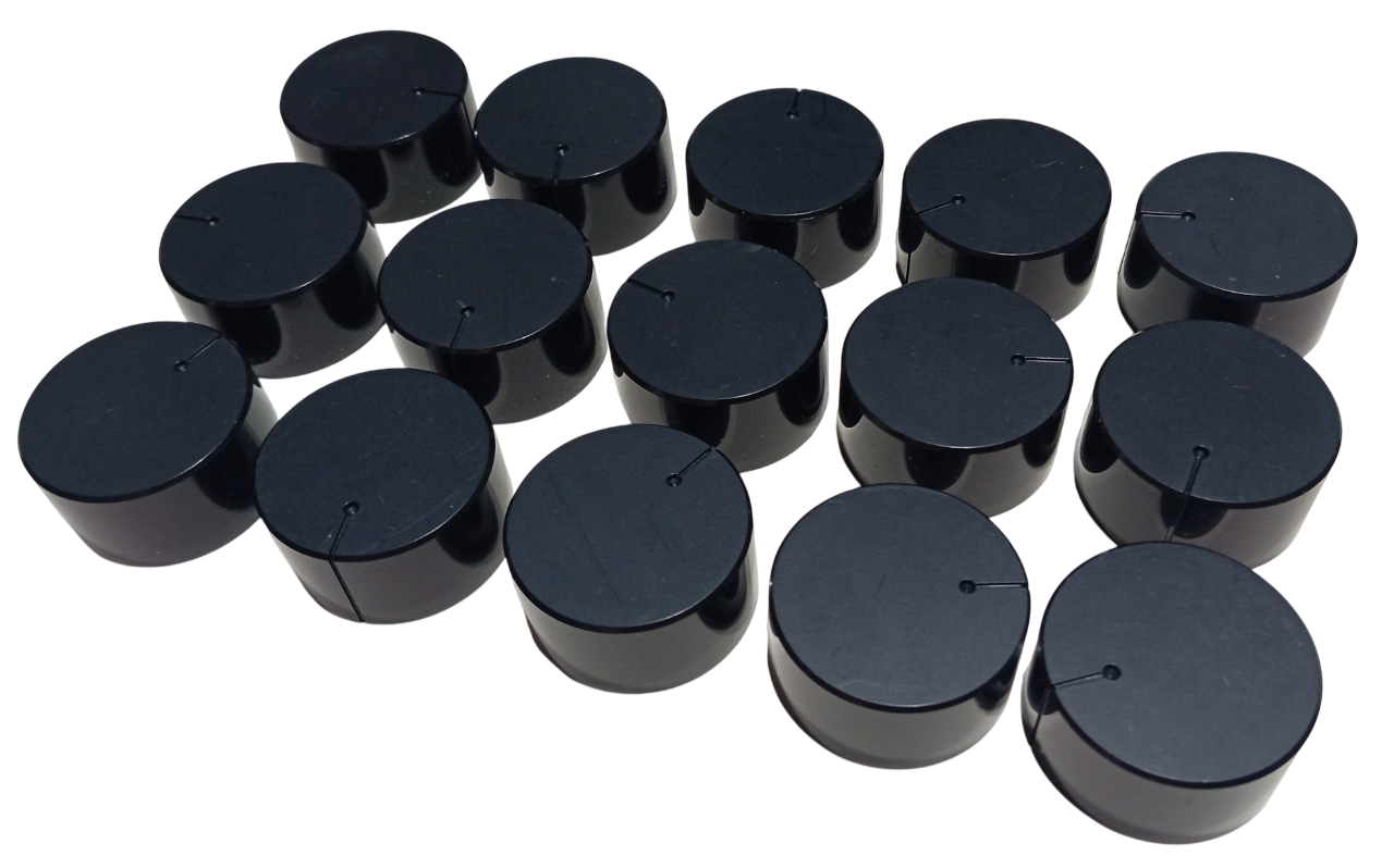 15 Adet Plastik Siyah Ses Kontrol Pot Başlığı 35x18mm 6mm D Tip Mile Uygun