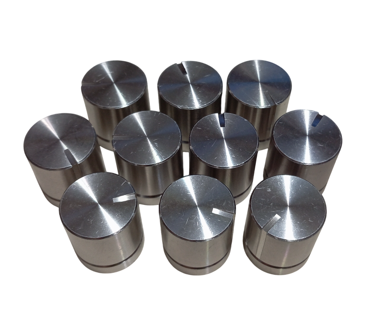 10 Adet Alüminyum Ses Kontrol Gümüş Pot Başlığı 20x22mm 6mm D Tip Mile Uygun