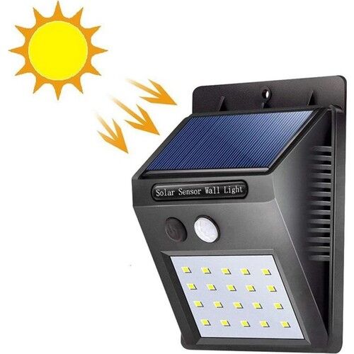 Güneş Enerjili 20 Ledli Bahçe Aydınlatma Hareket Sensörlü Dış Mekan Gece Lambası Beyaz Işık