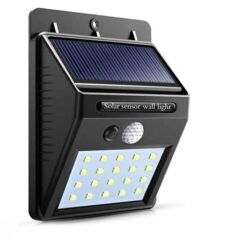 Güneş Enerjili 20 Ledli Bahçe Aydınlatma Hareket Sensörlü Dış Mekan Gece Lambası Beyaz Işık