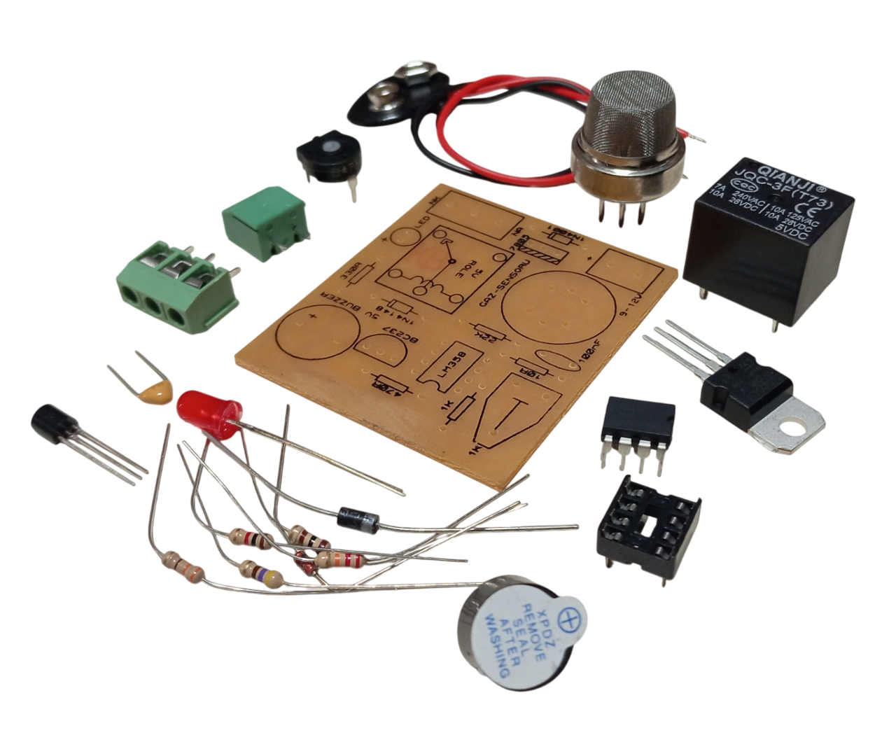 DC 9-12V MQ-4 Gaz Sensörü Kendin Yap Hobi Devresi DIY Lehimleme Kiti - Demonte(Montesiz)